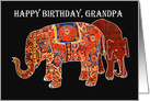 Happy Birthday Grandpa, from grandson,two elephants. card