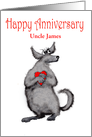 Happy Anniversary, Heart Transplant.grey dog and love-heart. custom Uncle. card