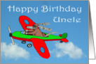 Happy Birthday Uncle, flying dog pilot .Humor. card