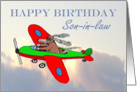 Happy Birthday Son-in-law, flying dog pilot .Humor. card