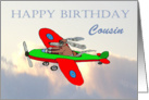 Happy Birthday , Cousin, flying dog pilot .Humor. card