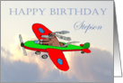 Happy Birthday ,Stepson, flying dog pilot .Humor. card