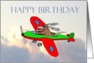 Happy Birthday , flying dog pilot .Humor. card