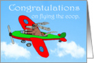 Congratulations,Break up, on flying the coop,Dog in plane card