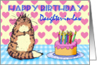 Happy Birthday, Daughter -in-law, cat, cake and candles, card