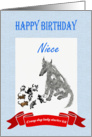 Happy Birthday,Niece,dog eight puppies.crazy dog lady.humor. card