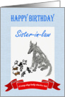 Happy Birthday,Sister-in-law,dog eight puppies.crazy dog lady.humor. card
