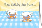 Happy Birthday dear friend,Coffee , retro. card