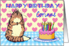 Happy Birthday Corrine, cat and cake card
