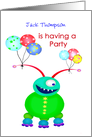 Custom Party Invitation, Friendly Monster.Humor, card