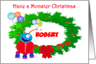 Have a Monster Christmas, Friendly Monster.Custom,Humor, card