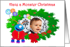 Have a Monster Christmas, for son,Friendly Monster.Custom,Humor,blank. card