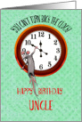 For Uncle. Happy Birthday, Mouse and turning back the clock, humor, card