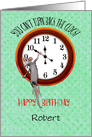 Custom,Happy birthday . Mouse and turning back the clock, humor, card