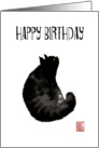 Happy Birthday. black cat, chinese style card