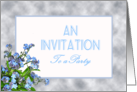 Forget me not flowers, Invitation to Party card