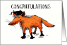 Congratulations on your graduation from college , Fox, humour card