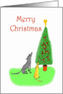 Happy Christmas Dog and bones christmas tree card