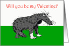 PLEASE Will you be my Valentine ? Sad Dog, humor card