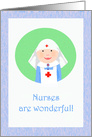 Nurses are wonderful, Nurse in uniform card