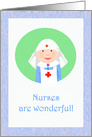 Happy Nurses Day, Nurses are wonderful, Nurse in uniform card