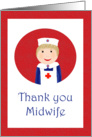 Thank you Midwife, nurse in uniform. card