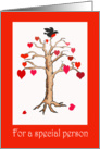 Engagement Congratulations, Heart tree and bird, for special person. card