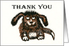 Thank You, brown shaggy dog. card