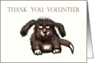 Thank You volunteer,pet foster family, brown shaggy dog. card