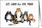 Miss you, all good in the hood, cats humor card