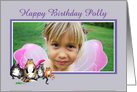 Happy Birthday, lilac frame, custom frame, cats card