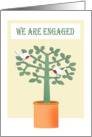 We are Engaged announcement .two birds and tree. card