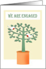 We are engaged, party invitation.two birds and tree. card