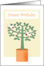 Happy Birthday, two birds in a tree. card