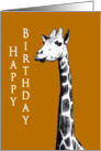 Birthday Birthday Boss, Black and white drawing of giraffe card
