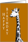 Happy Birthday Grandpa, Black and white drawing of giraffe card