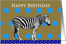 Happy birthday to son, zebra and spots card