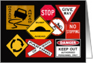 For ex-boyfriend, breakup, traffic signs. card