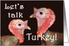 Let’s talk turkey, coming out, Gay, two turkeys, humor card