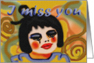 I miss you, Graffiti sad girl card