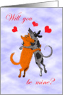 Valentine day for boyfriend, two dogs, humor card