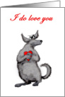 Valentine’s day, I love you, dog and heart, humor card