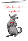 You have stolen my heart, for fiance, dog and heart, humor card