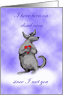 Dog on cloud nine with love heart, You light up my life, humour card