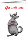 Get well soon, heart surgery, Dog with love heart, humour card