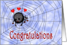 Congratulations you have me in your web, for boyfriend, spider, humor. card