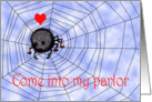 Come into my parlor, spider and love heart, humor. card