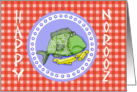 Happy Norooz, fish on plate,humor.for boss card