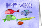 Happy Norooz, swimming fish, humor, from our house to yours card