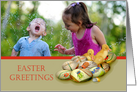 Easter Greetings, photo card, eggs and ducklings, for grandparents card